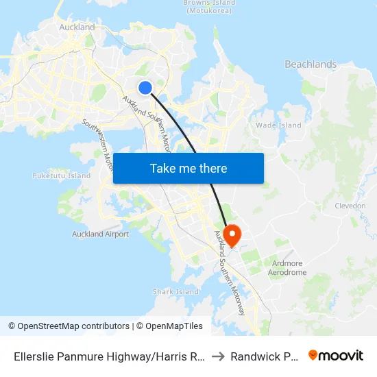 Ellerslie Panmure Highway/Harris Road to Randwick Park map