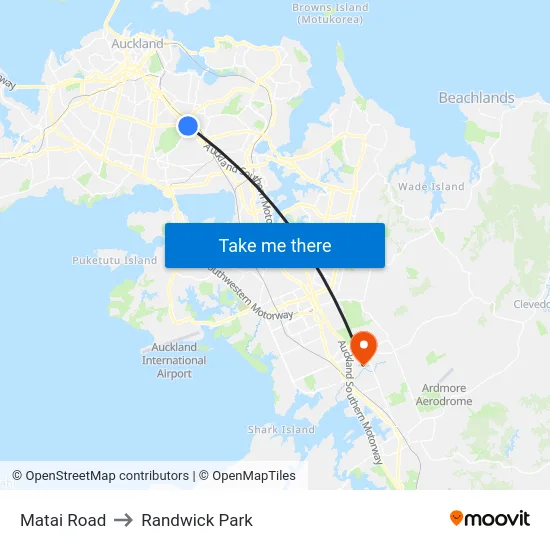 Matai Road to Randwick Park map