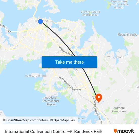 International Convention Centre to Randwick Park map