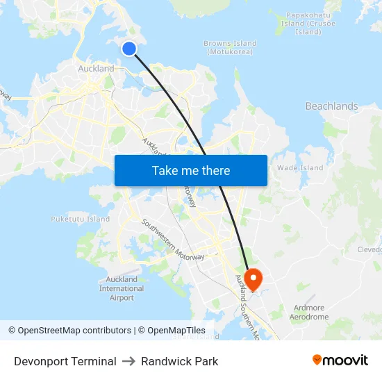 Devonport Terminal to Randwick Park map