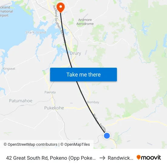 42 Great South Rd, Pokeno (Opp Pokeno Fuel Stop) to Randwick Park map