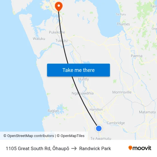 1105 Great South Rd, Ōhaupō to Randwick Park map