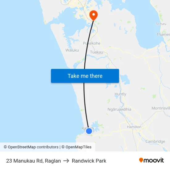23 Manukau Rd, Raglan to Randwick Park map