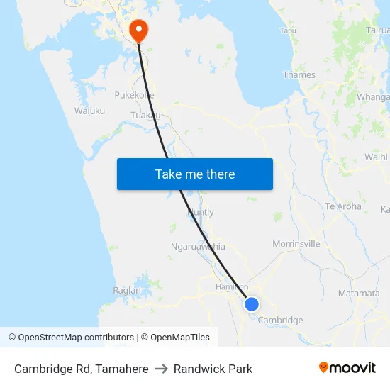 Cambridge Rd, Tamahere to Randwick Park map
