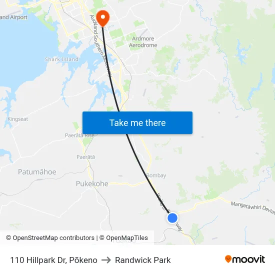 110 Hillpark Dr, Pōkeno to Randwick Park map
