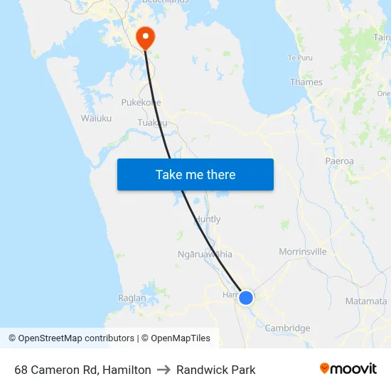68 Cameron Rd, Hamilton to Randwick Park map