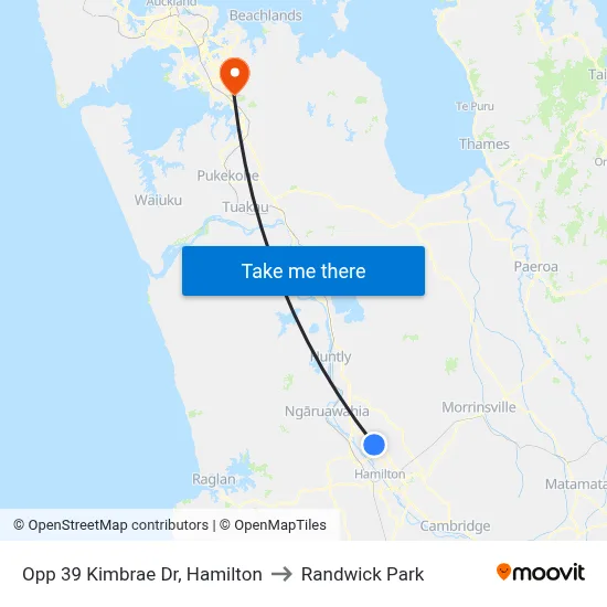 Opp 39 Kimbrae Dr, Hamilton to Randwick Park map