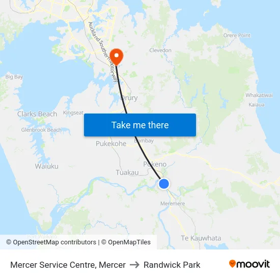 Mercer Service Centre, Mercer to Randwick Park map