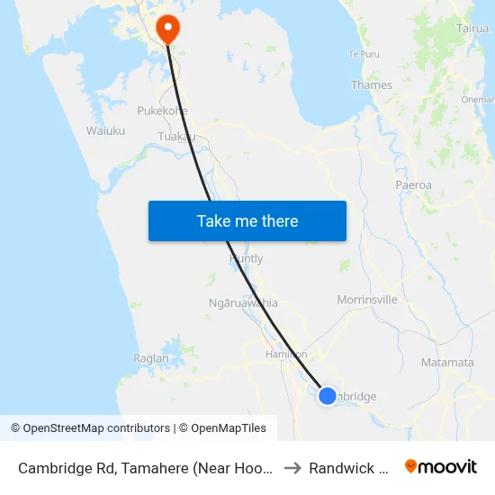 Cambridge Rd, Tamahere (Near Hooker Rd) to Randwick Park map