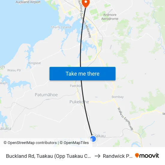 Buckland Rd, Tuakau (Opp Tuakau College) to Randwick Park map
