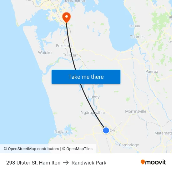 298 Ulster St, Hamilton to Randwick Park map