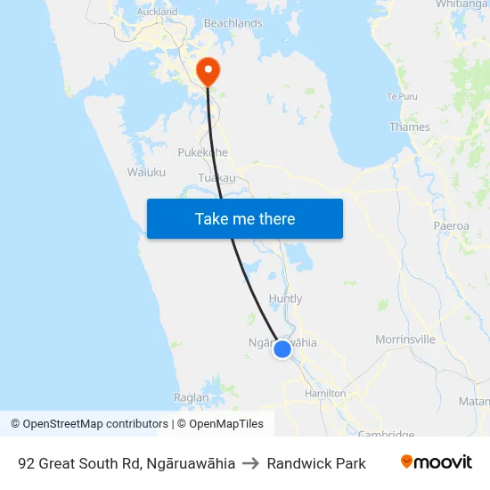 92 Great South Rd, Ngāruawāhia to Randwick Park map