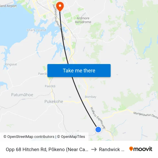 Opp 68 Hitchen Rd, Pōkeno (Near Calder Cr) to Randwick Park map