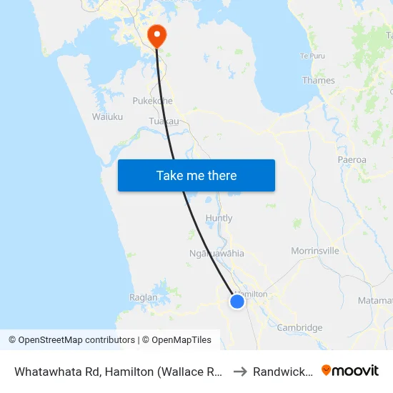 Whatawhata Rd, Hamilton (Wallace Rd) (Hail2ride) to Randwick Park map