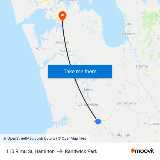 115 Rimu St, Hamilton to Randwick Park map