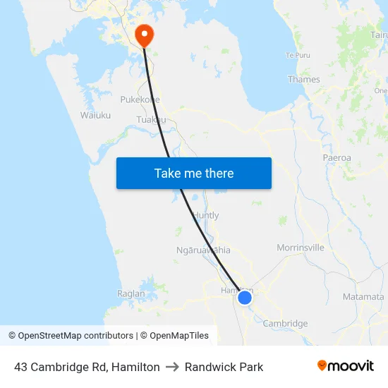 43 Cambridge Rd, Hamilton to Randwick Park map