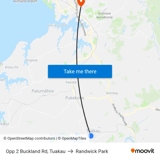 Opp 2 Buckland Rd, Tuakau to Randwick Park map
