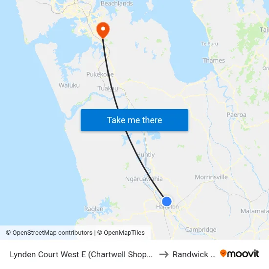 Lynden Court West E (Chartwell Shopping Centre) to Randwick Park map