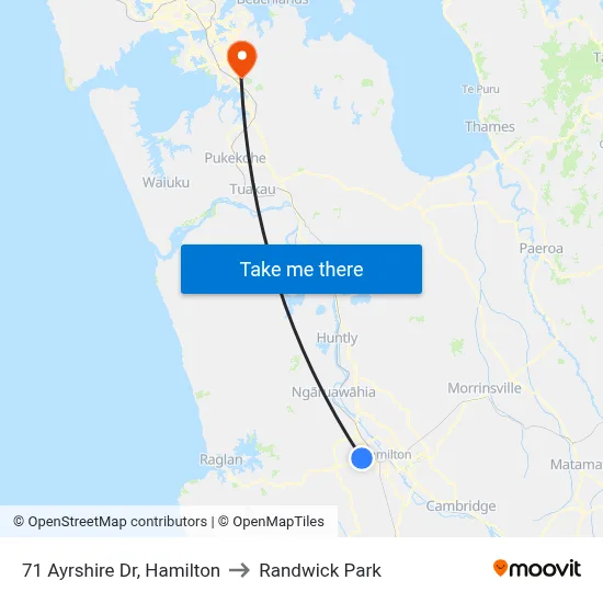 71 Ayrshire Dr, Hamilton to Randwick Park map
