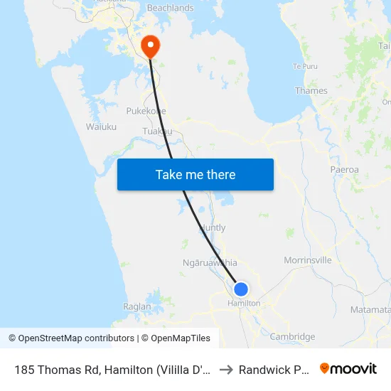 185 Thomas Rd, Hamilton (Vililla D'Est) to Randwick Park map