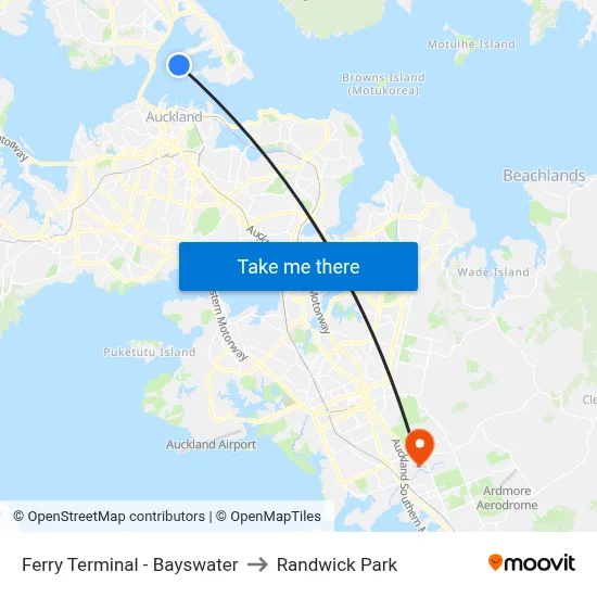 Ferry Terminal - Bayswater to Randwick Park map