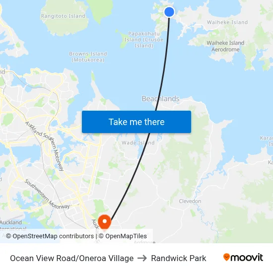 Ocean View Road/Oneroa Village to Randwick Park map