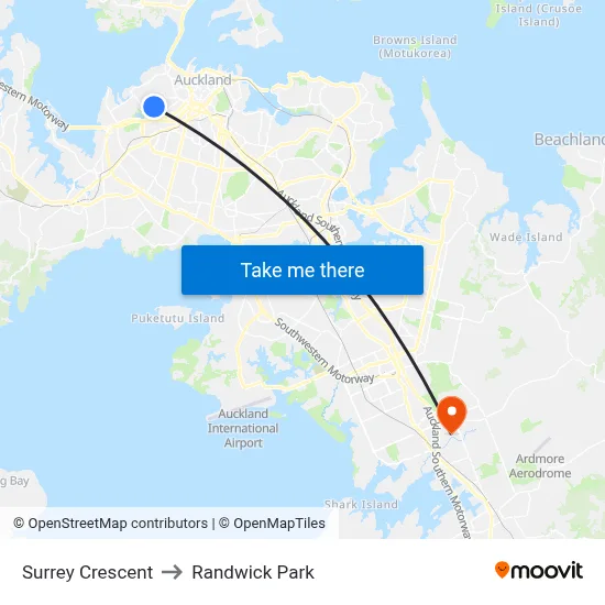 Surrey Crescent to Randwick Park map