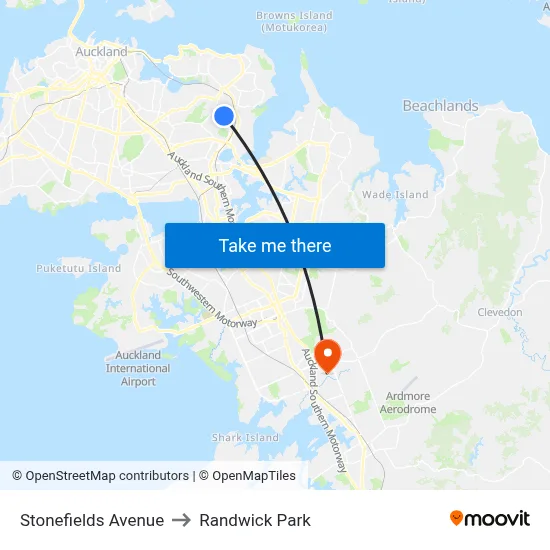 Stonefields Avenue to Randwick Park map