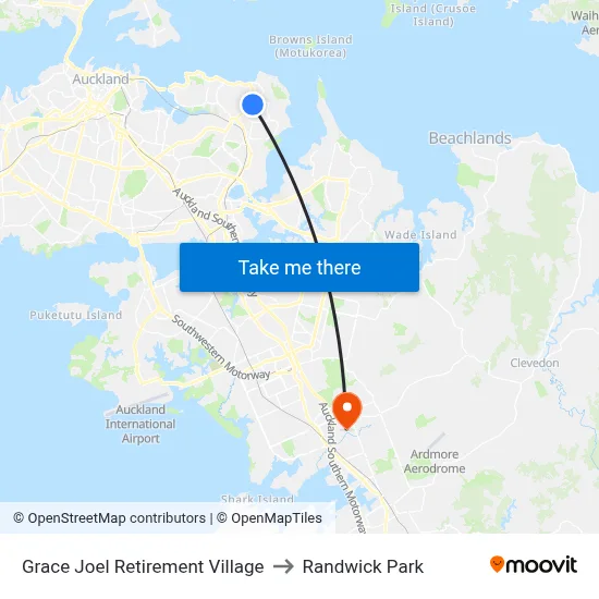 Grace Joel Retirement Village to Randwick Park map