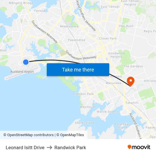 Leonard Isitt Drive to Randwick Park map