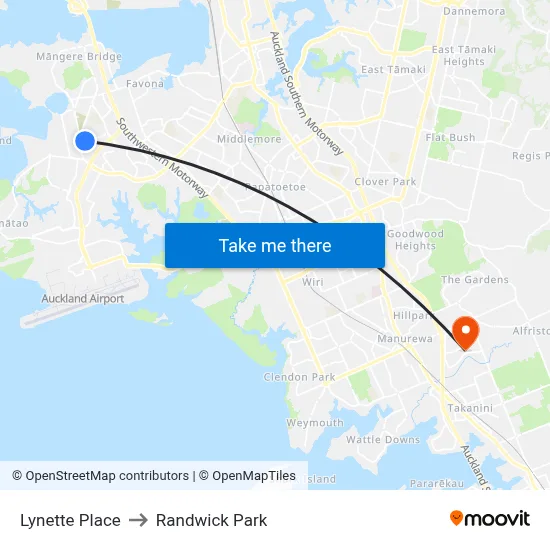 Lynette Place to Randwick Park map
