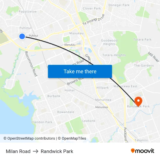 Milan Road to Randwick Park map