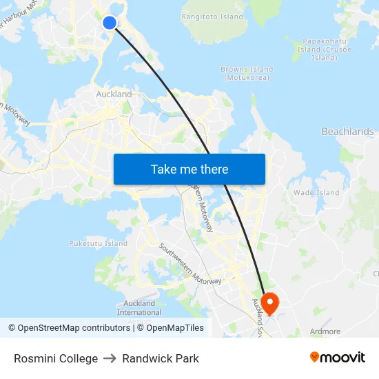 Rosmini College to Randwick Park map