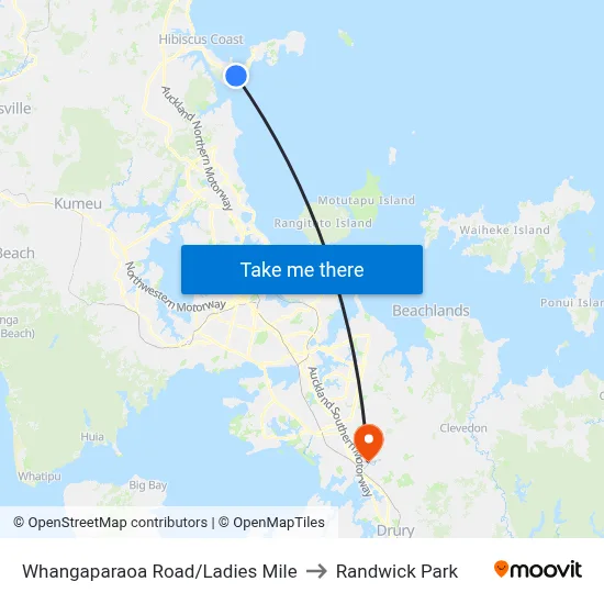 Whangaparaoa Road/Ladies Mile to Randwick Park map