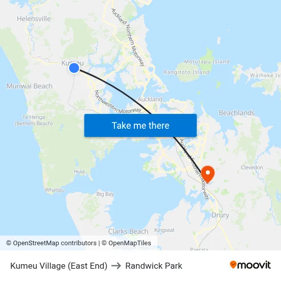 Kumeu Village (East End) to Randwick Park map