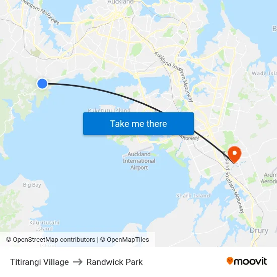 Titirangi Village to Randwick Park map