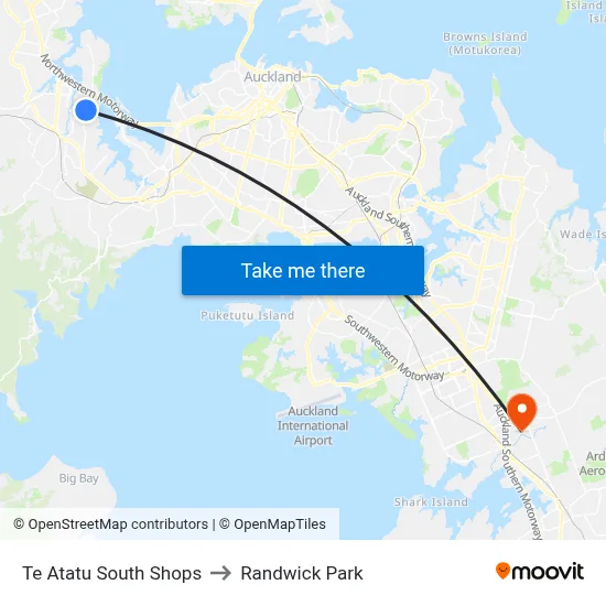 Te Atatu South Shops to Randwick Park map