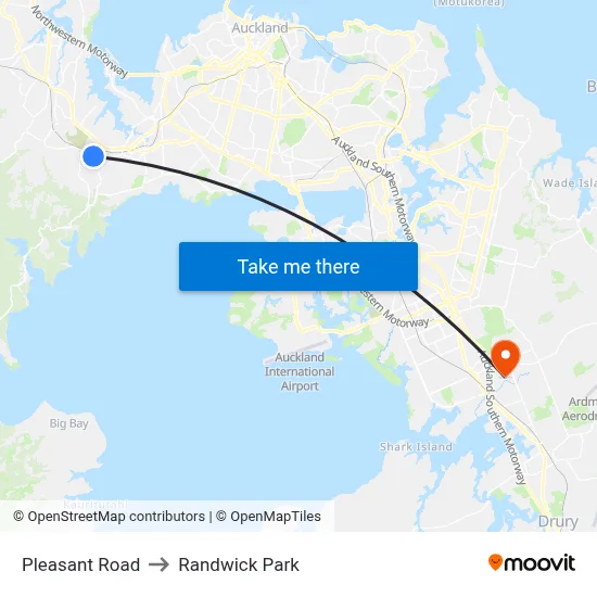 Pleasant Road to Randwick Park map