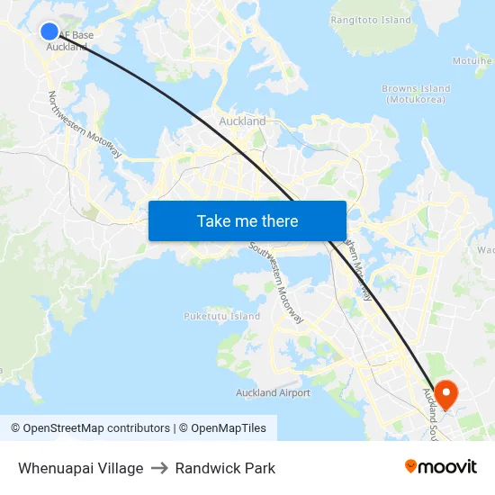 Whenuapai Village to Randwick Park map