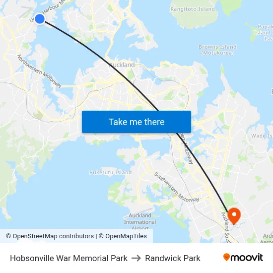 Hobsonville War Memorial Park to Randwick Park map