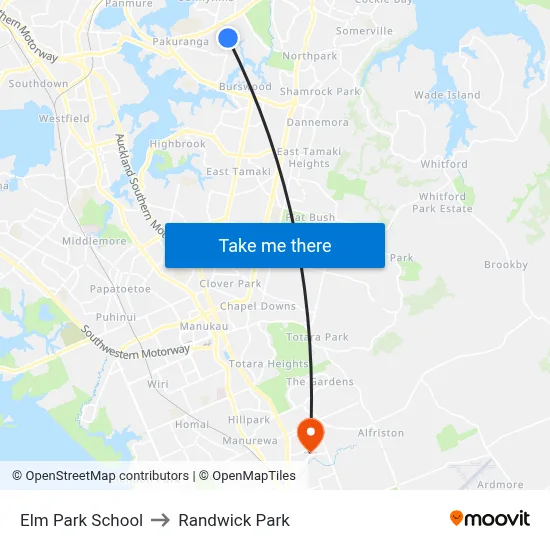 Elm Park School to Randwick Park map