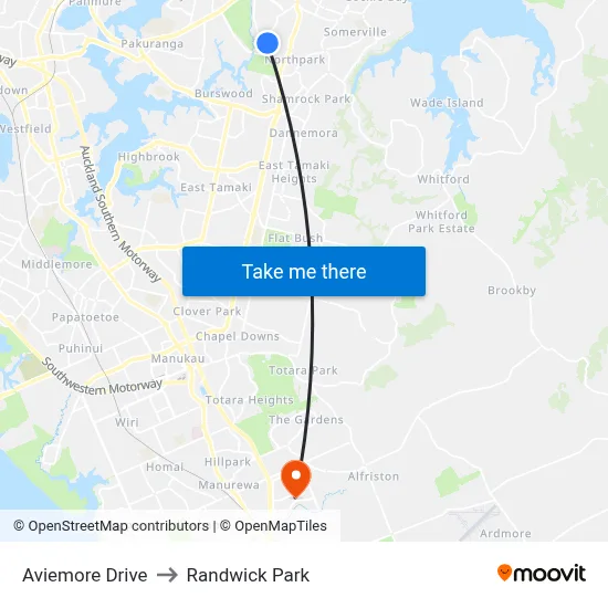 Aviemore Drive to Randwick Park map