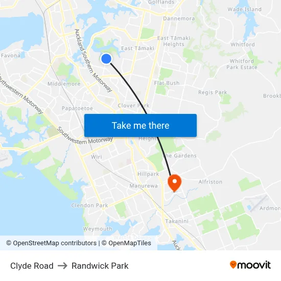 Clyde Road to Randwick Park map