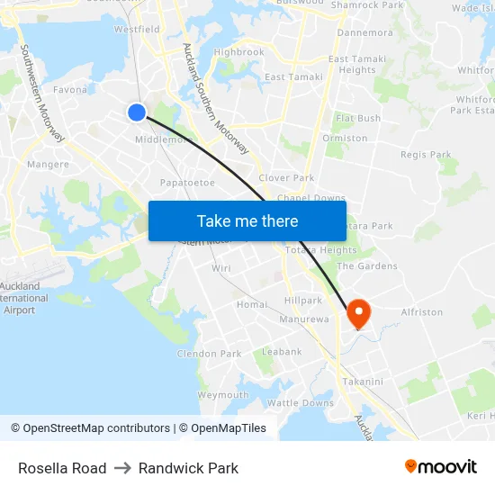 Rosella Road to Randwick Park map