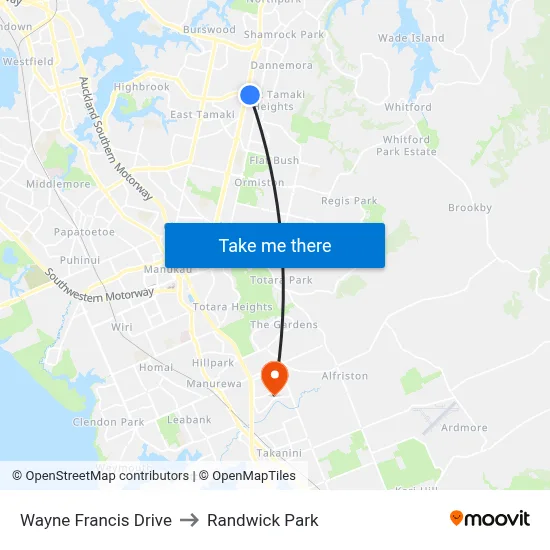 Wayne Francis Drive to Randwick Park map