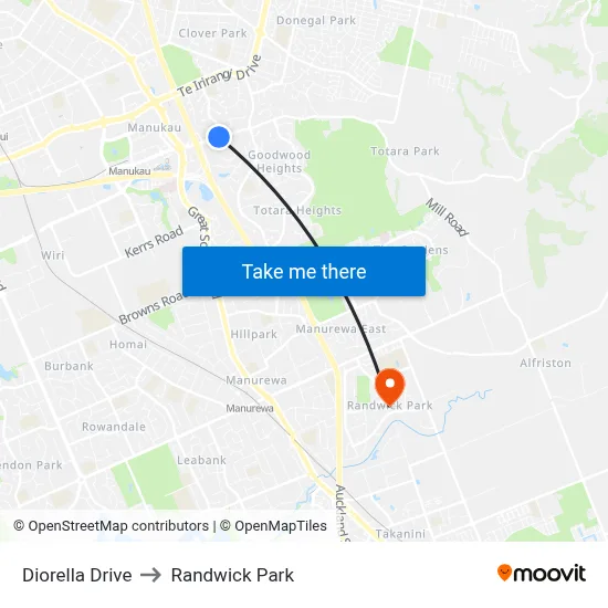 Diorella Drive to Randwick Park map