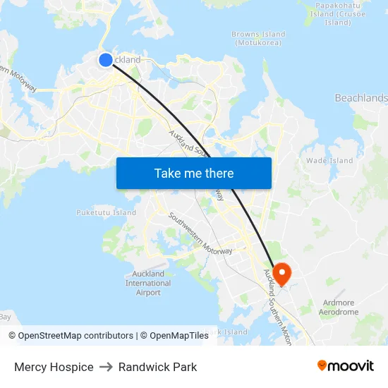 Mercy Hospice to Randwick Park map