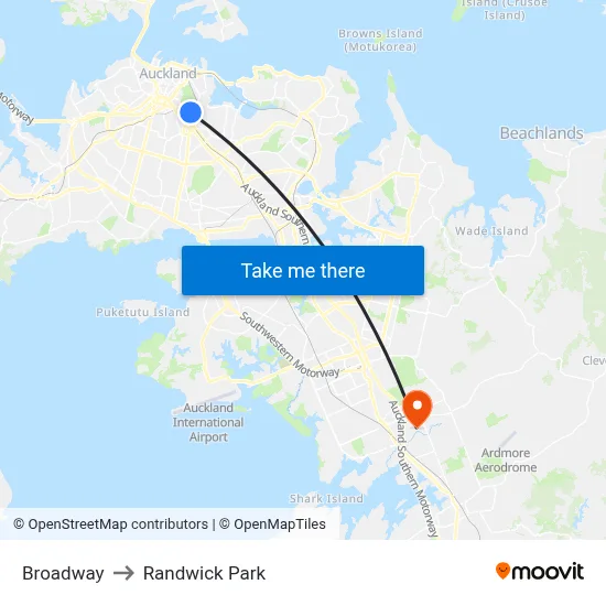 Broadway to Randwick Park map