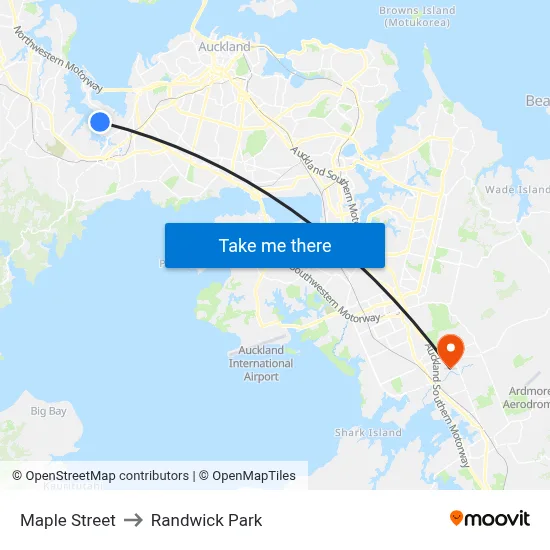 Maple Street to Randwick Park map