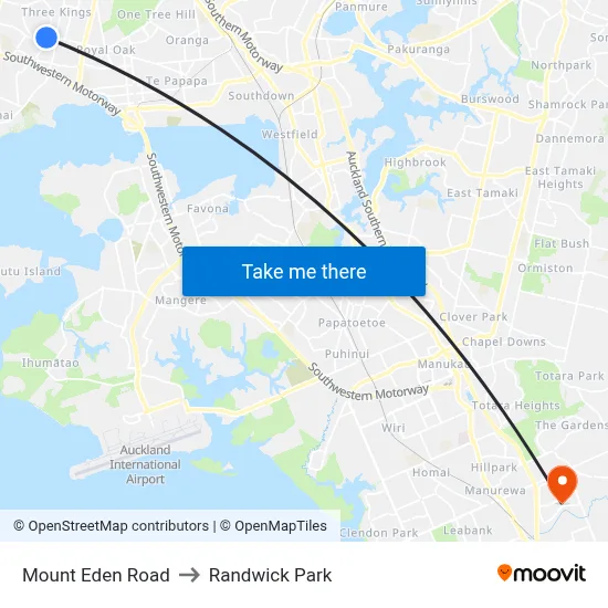 Mount Eden Road to Randwick Park map